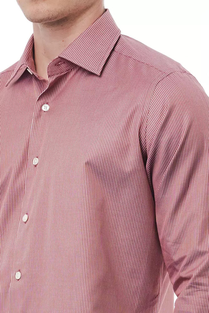 Bagutta Red Cotton Men Shirt Bagutta