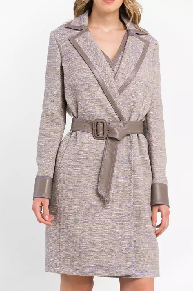 Trussardi Beige Cotton Women Coat Trussardi