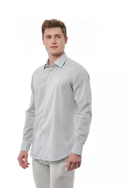 Bagutta Gray Cotton Men Shirt Bagutta