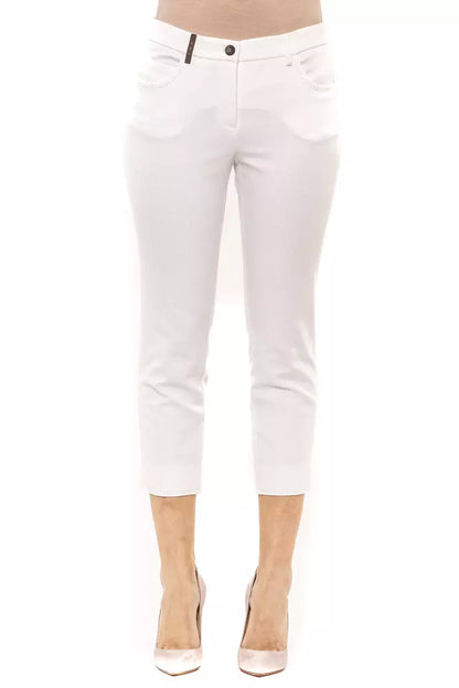 Peserico White Cotton Women Pant Peserico