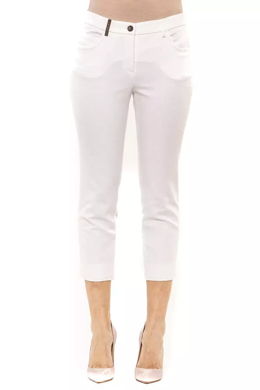 Peserico White Cotton Women Pant Peserico