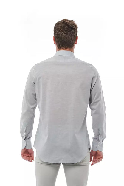 Bagutta Gray Cotton Men Shirt Bagutta