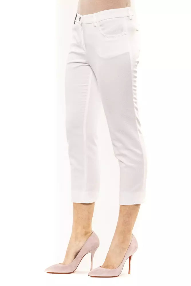 Peserico White Cotton Women Pant Peserico