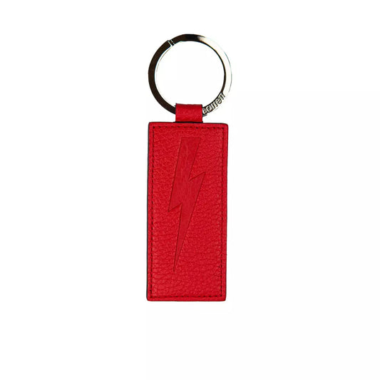 Neil Barrett Red Leather Men Keychain Neil Barrett