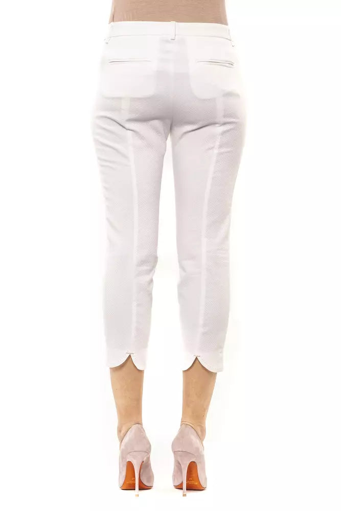 Peserico White Cotton Women Pant Peserico