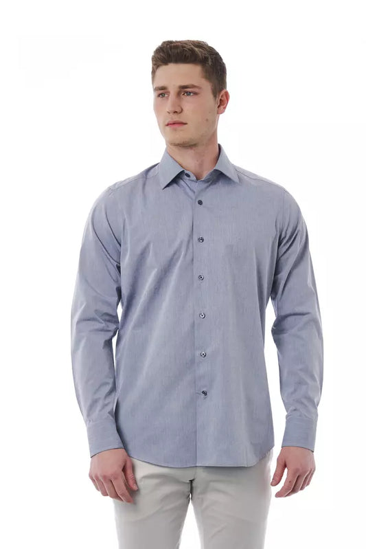 Bagutta Gray Cotton Men Shirt Bagutta