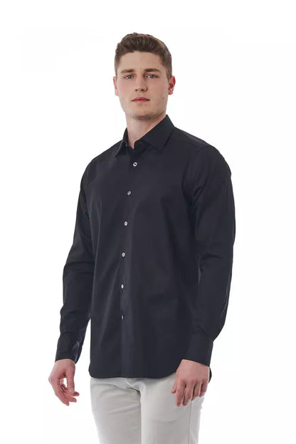 Bagutta Black Cotton Men Shirt Bagutta