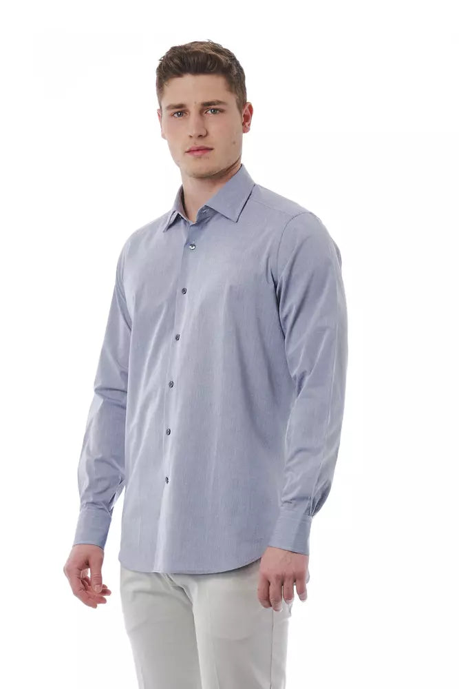 Bagutta Gray Cotton Men Shirt Bagutta