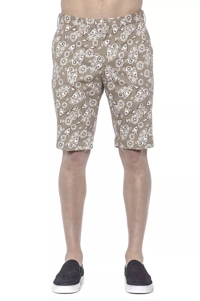 PT Torino Beige Cotton Men Short PT Torino