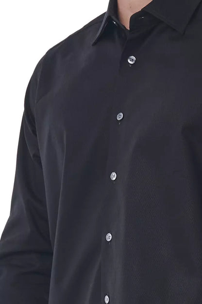 Bagutta Black Cotton Men Shirt Bagutta