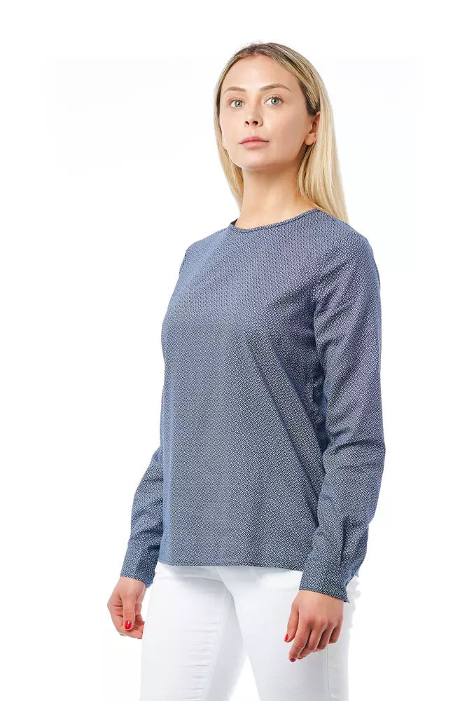 Bagutta Blue Cotton Women Shirt Bagutta