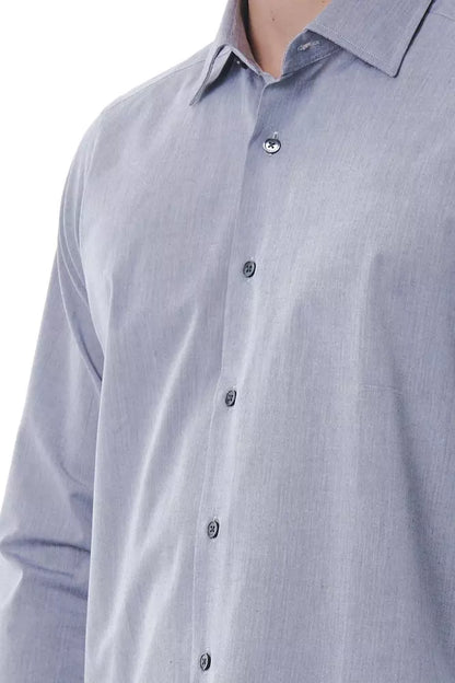 Bagutta Gray Cotton Men Shirt Bagutta