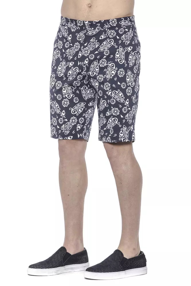 PT Torino Blue Cotton Mens Bermuda Short PT Torino