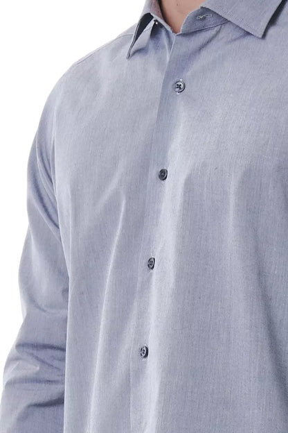 Bagutta Gray Cotton Men Shirt Bagutta