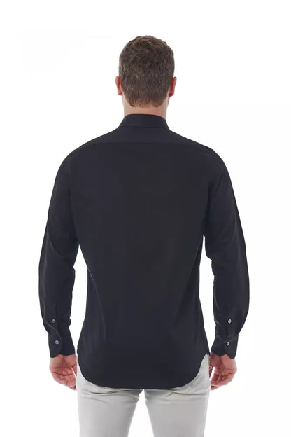 Bagutta Black Cotton Men Shirt Bagutta