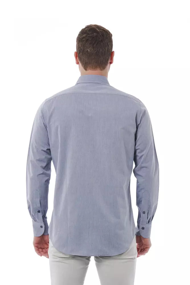 Bagutta Gray Cotton Men Shirt Bagutta