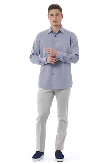 Bagutta Gray Cotton Men Shirt Bagutta