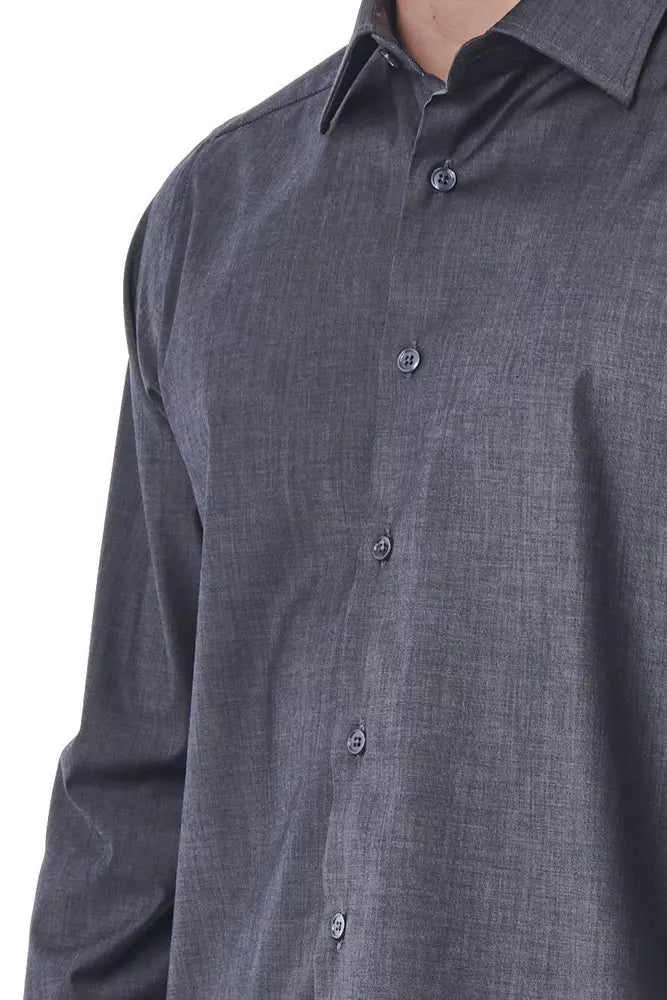 Bagutta Gray Cotton Men Shirt Bagutta