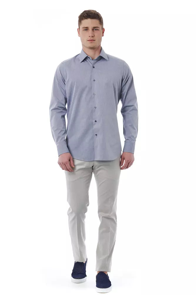 Bagutta Gray Cotton Men Shirt Bagutta