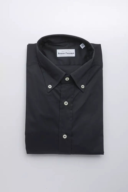 Robert Friedman Black Cotton Men Shirt Robert Friedman