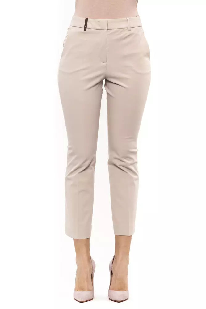 Peserico Beige Cotton Women Trouser Peserico