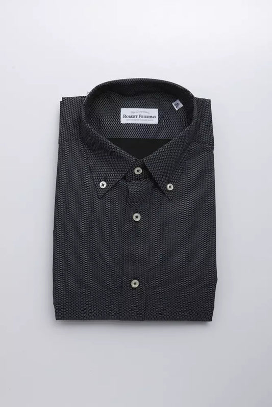 Robert Friedman Black Cotton Men's Shirt Robert Friedman