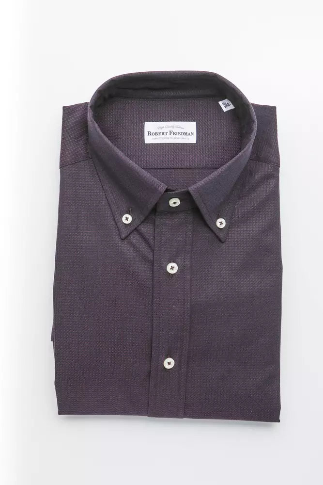 Robert Friedman Black Cotton Men Shirt Robert Friedman