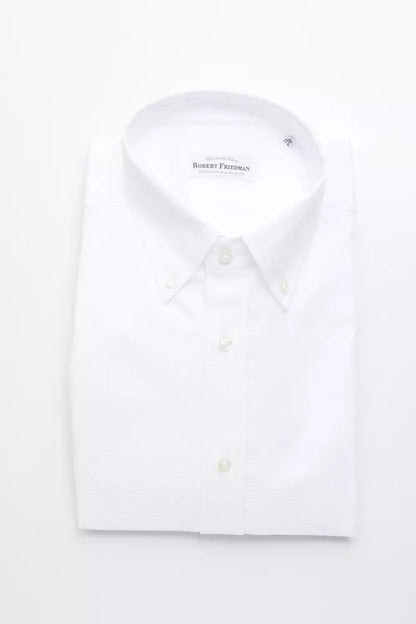 Robert Friedman White Cotton Men Shirt Robert Friedman