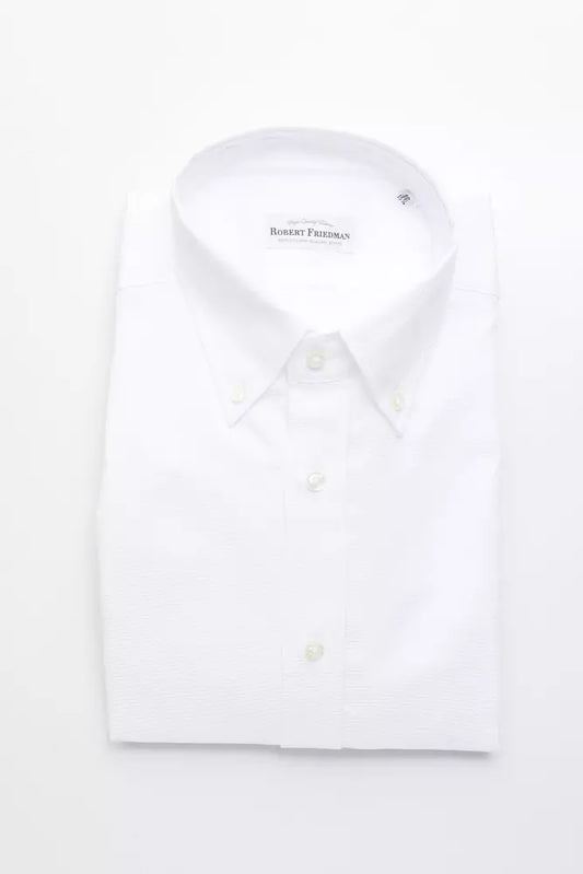 Robert Friedman White Cotton Men Shirt Robert Friedman