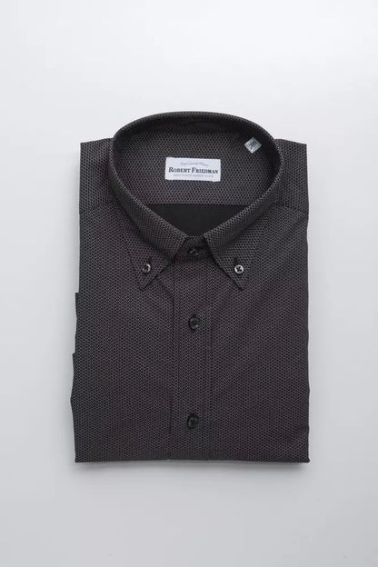 Robert Friedman Black Cotton Men Shirt Robert Friedman