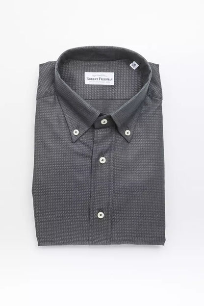 Robert Friedman Green Cotton Men Shirt Robert Friedman