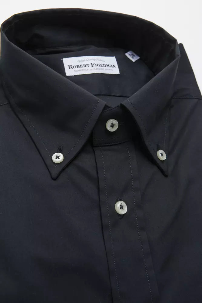 Robert Friedman Black Cotton Men Shirt Robert Friedman