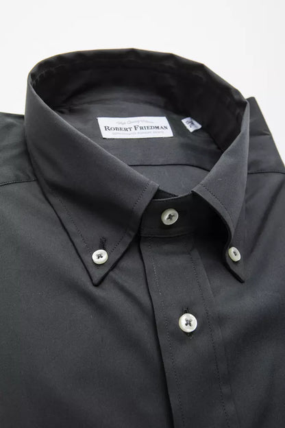 Robert Friedman Gray Cotton Men Shirt Robert Friedman