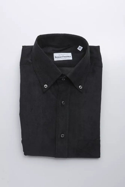 Robert Friedman Black Cotton Men Shirt Robert Friedman