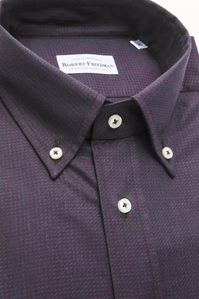 Robert Friedman Black Cotton Men Shirt Robert Friedman