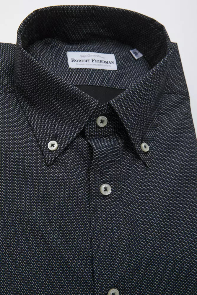 Robert Friedman Black Cotton Men's Shirt Robert Friedman