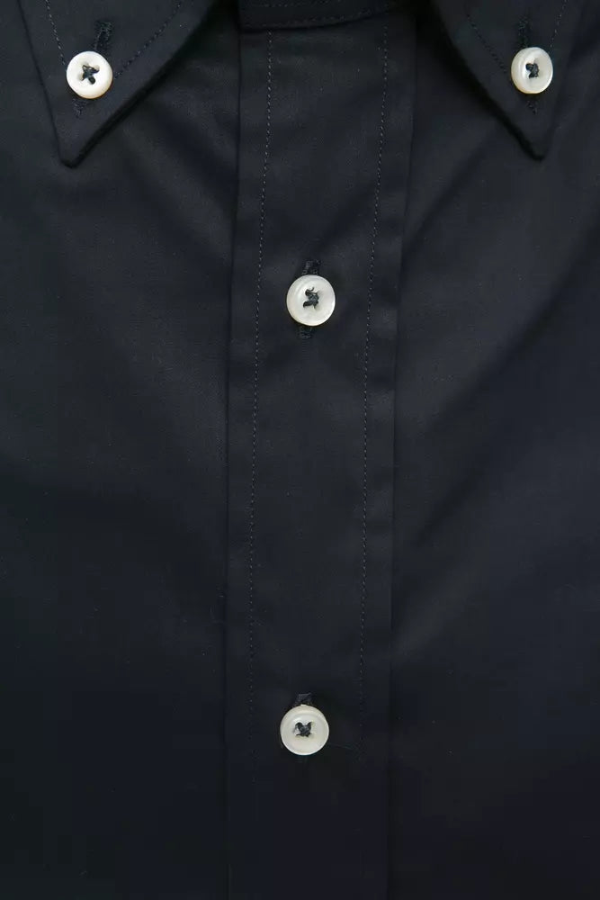 Robert Friedman Black Cotton Men Shirt Robert Friedman