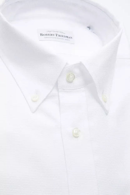 Robert Friedman White Cotton Men Shirt Robert Friedman