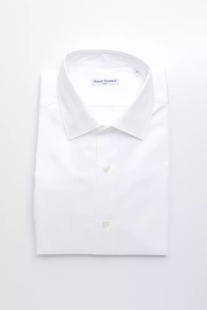 Robert Friedman White Cotton Men Shirt Robert Friedman