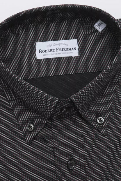 Robert Friedman Black Cotton Men Shirt Robert Friedman