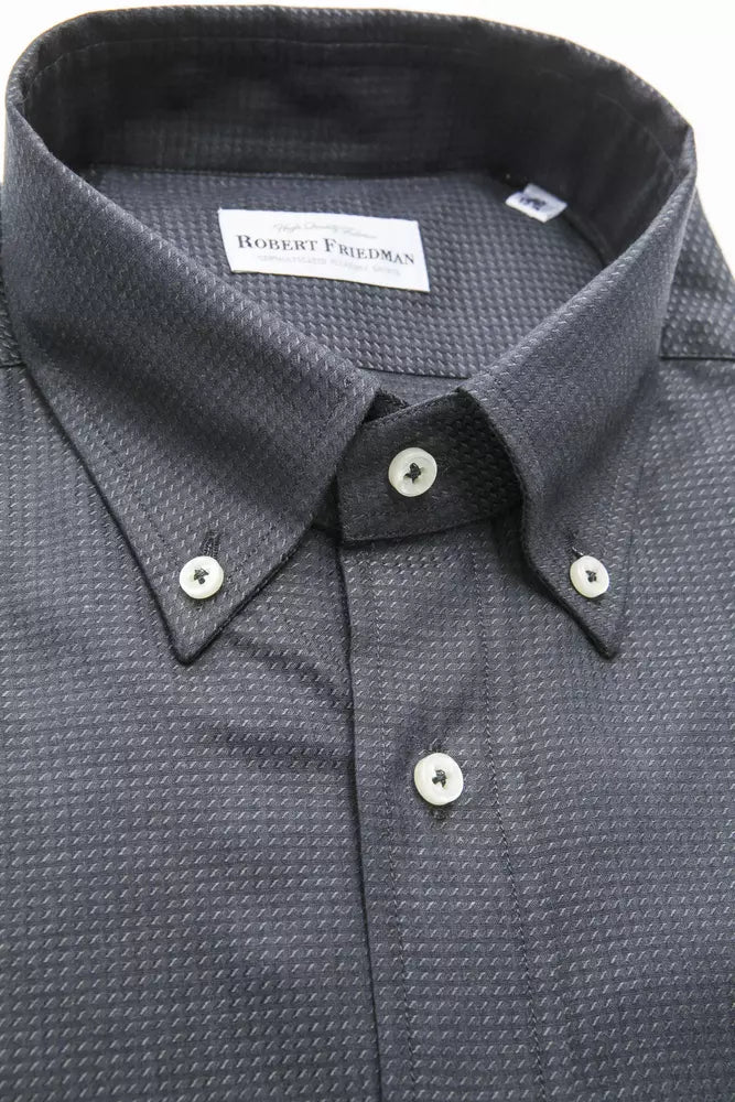 Robert Friedman Green Cotton Men Shirt Robert Friedman