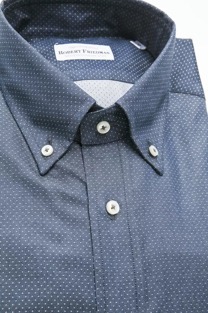 Robert Friedman Blue Cotton Men Shirt Robert Friedman