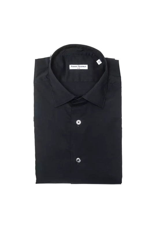 Robert Friedman Black Cotton Men Shirt Robert Friedman