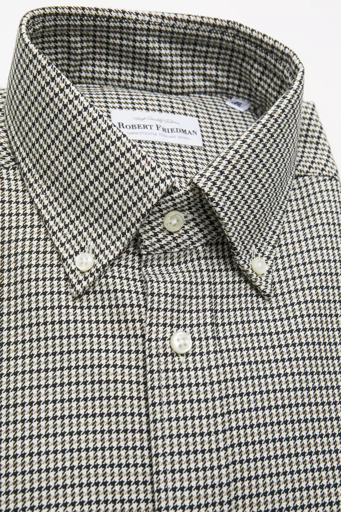 Robert Friedman Beige Cotton Men Shirt Robert Friedman