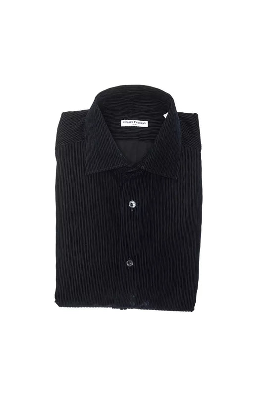 Robert Friedman Black Cotton Men Shirt Robert Friedman