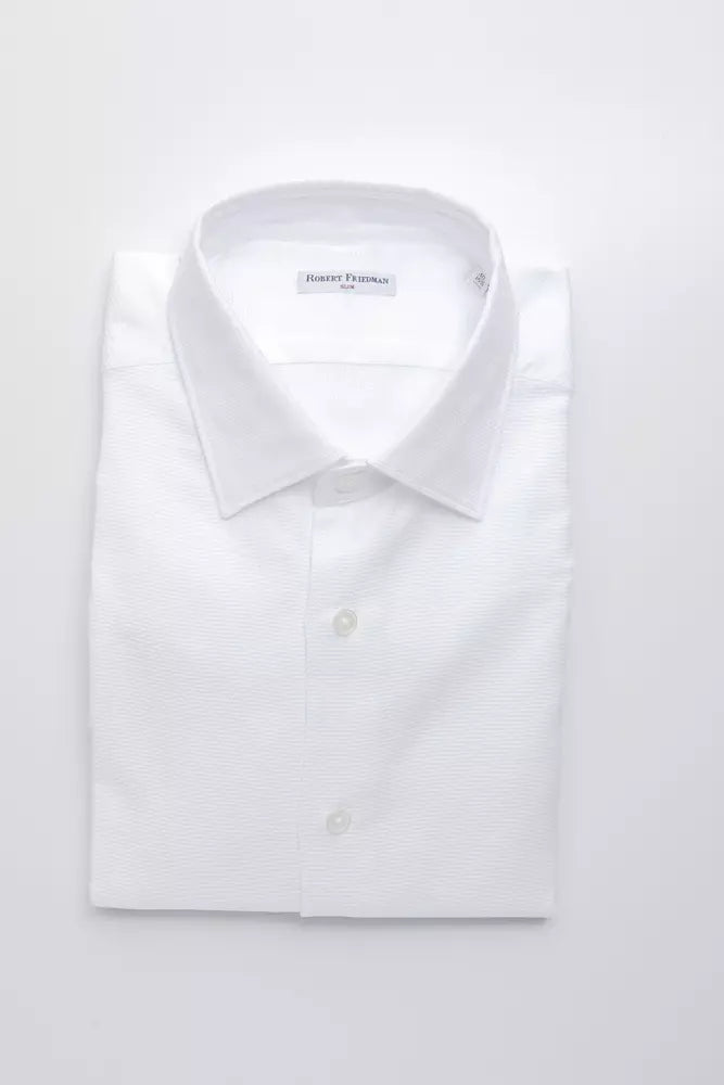 Robert Friedman White Cotton Men's Shirt Robert Friedman