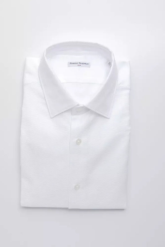 Robert Friedman White Cotton Men's Shirt Robert Friedman