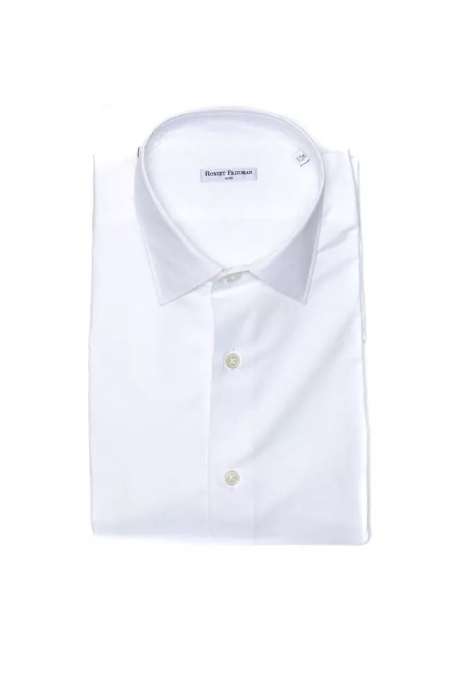 Robert Friedman White Cotton Men Shirt Robert Friedman