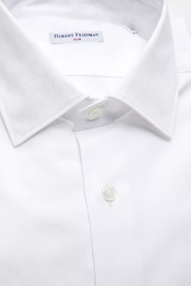 Robert Friedman White Cotton Men Shirt Robert Friedman