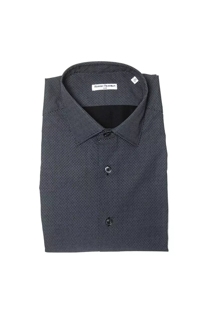 Robert Friedman Black Cotton Men Shirt Robert Friedman